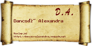 Dancsó Alexandra névjegykártya