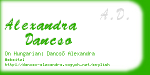alexandra dancso business card